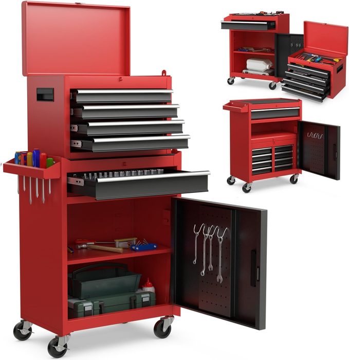 5-Drawer Rolling Tool Chest with Detachable Top Box