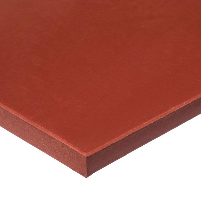 Silicone Rubber Sheet: 1/4" Thick, 36" Wide, 3.000' Long, Red, 50 Durometer Shore A