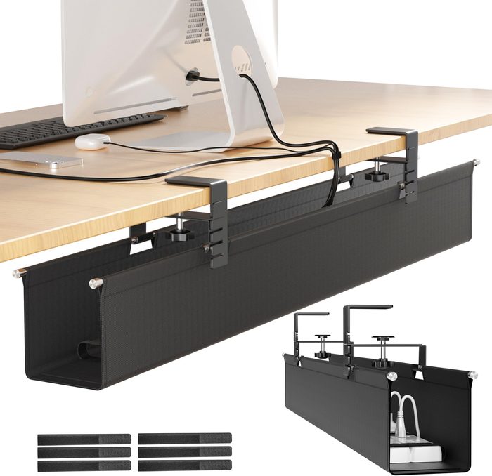 No-Screw Under Desk Cable Management Tray