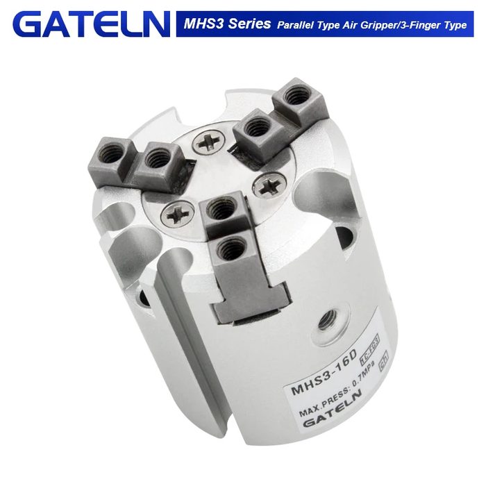 Parallel Style Air Gripper 3 Finger Rotating Cylinder