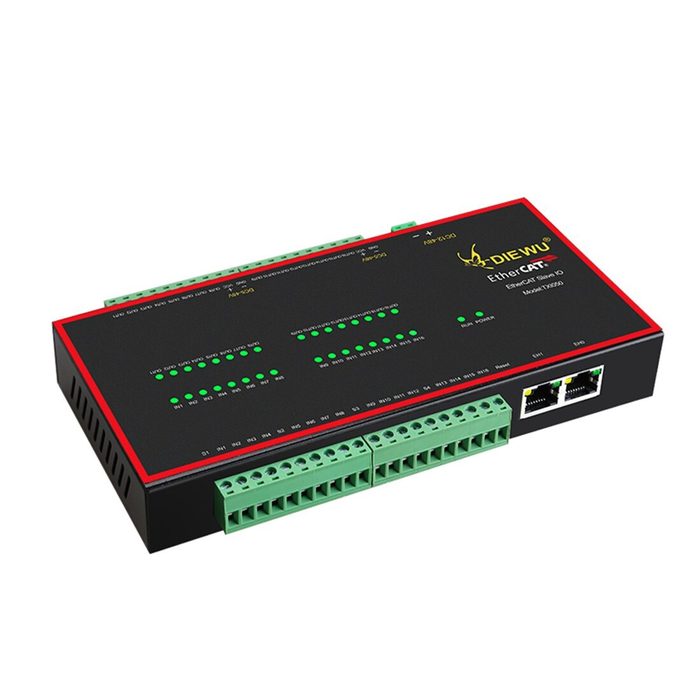 EtherCAT Slave IO Module 100Mbps RJ45 8 Channels 16 In 16 Out NPN Input Module