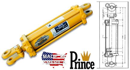 Welded Tie Rod Hydraulic Cylinder, 4" Bore, 2" Rod Dia, 24" Stroke Length
