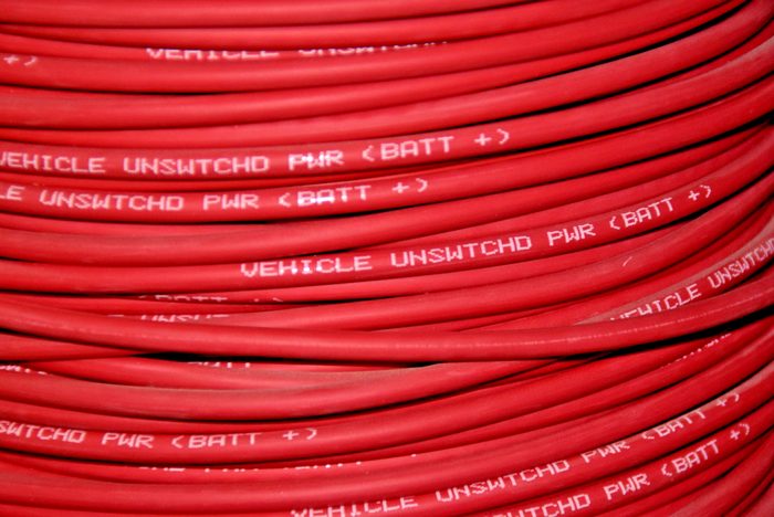 Red 8 AWG Hookup Wire, SAE Type GXL Cross-linked, 25'