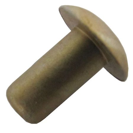 Solid Rivet Brazier Head, 0.1875 in Dia., 0.3125 in L