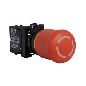 M22 Series Non-Illuminated Red Mushroom Momentary Fully Assembled Emergency Stop Pushbutton