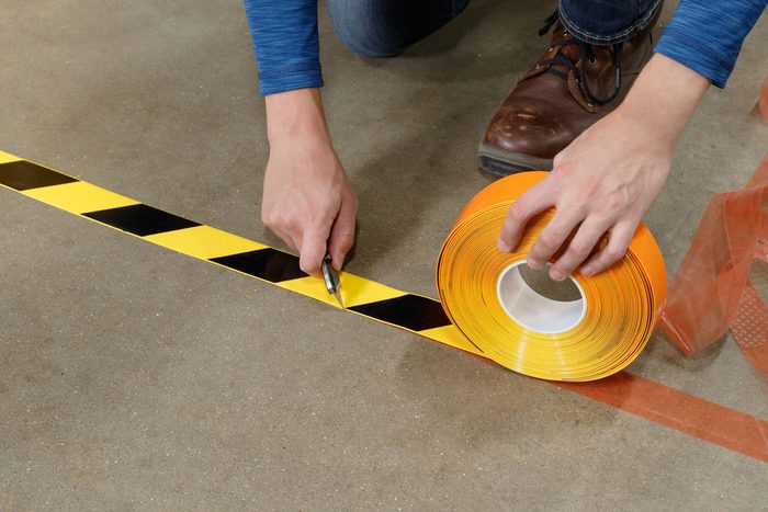 Durable Black and Yellow Floor Marking Tape